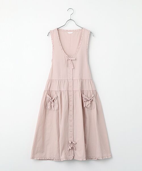 PINK HOUSE / ピンクハウス ロング・マキシ丈ワンピース | ダンガリージャンパースカート（ピンク）
