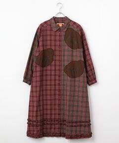 PINK HOUSE / ピンクハウス ロング・マキシ丈ワンピース | くまアップリケ使いオリジナルタータンチェックワンピース