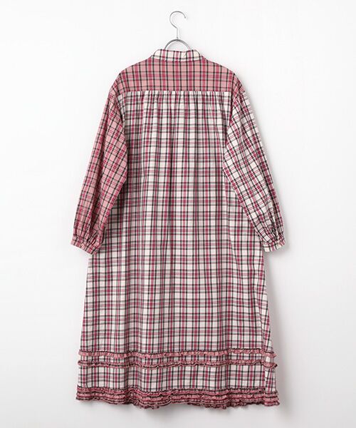PINK HOUSE / ピンクハウス ロング・マキシ丈ワンピース | くまアップリケ使いオリジナルタータンチェックワンピース | 詳細3