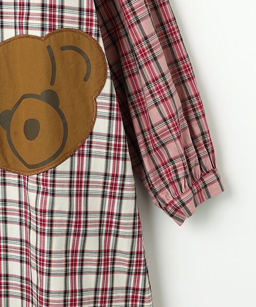 PINK HOUSE / ピンクハウス ロング・マキシ丈ワンピース | くまアップリケ使いオリジナルタータンチェックワンピース | 詳細5