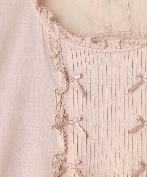 PINK HOUSE / ピンクハウス ロング・マキシ丈ワンピース | たくし上げリボン付きローンワンピース | 詳細3