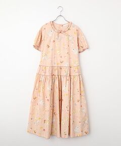 PINK HOUSE / ピンクハウス ロング・マキシ丈ワンピース | 幸見うさぎプリントティアードワンピース