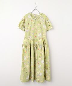 PINK HOUSE / ピンクハウス ロング・マキシ丈ワンピース | 幸見うさぎプリントティアードワンピース