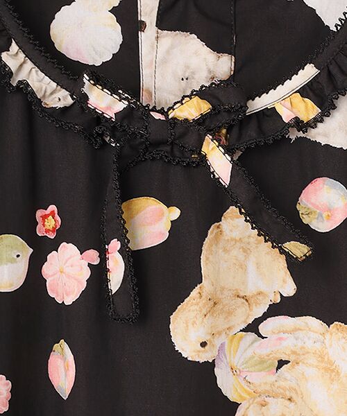 PINK HOUSE / ピンクハウス ロング・マキシ丈ワンピース | 幸見うさぎプリントティアードワンピース | 詳細1