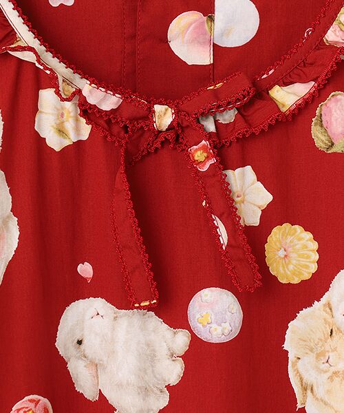 PINK HOUSE / ピンクハウス ロング・マキシ丈ワンピース | 幸見うさぎプリントティアードワンピース | 詳細2