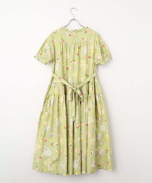 PINK HOUSE / ピンクハウス ロング・マキシ丈ワンピース | 幸見うさぎプリントティアードワンピース | 詳細4