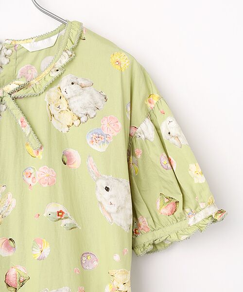 PINK HOUSE / ピンクハウス ロング・マキシ丈ワンピース | 幸見うさぎプリントティアードワンピース | 詳細5