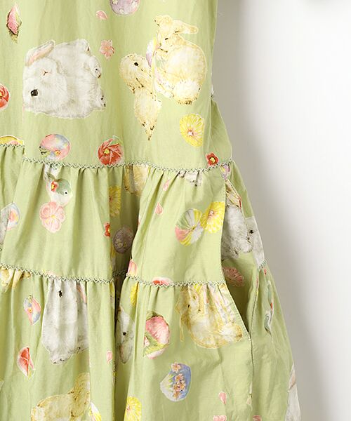 PINK HOUSE / ピンクハウス ロング・マキシ丈ワンピース | 幸見うさぎプリントティアードワンピース | 詳細6