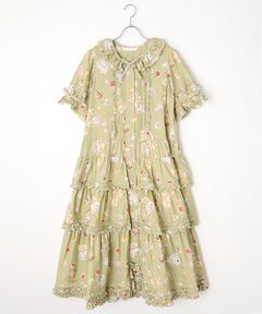 PINK HOUSE / ピンクハウス ロング・マキシ丈ワンピース | 幸見うさぎプリントフリルワンピース