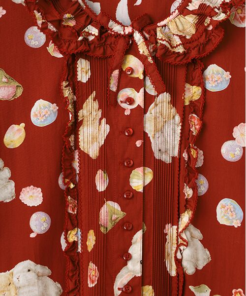 PINK HOUSE / ピンクハウス ロング・マキシ丈ワンピース | 幸見うさぎプリントフリルワンピース | 詳細2