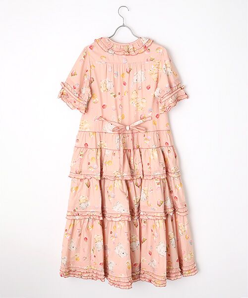 PINK HOUSE / ピンクハウス ロング・マキシ丈ワンピース | 幸見うさぎプリントフリルワンピース | 詳細2