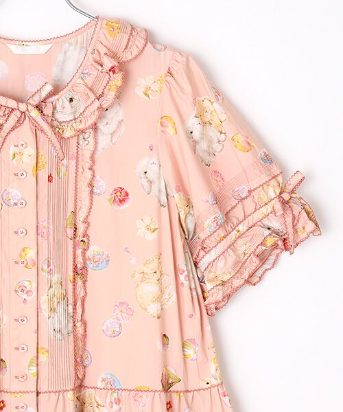 PINK HOUSE / ピンクハウス ロング・マキシ丈ワンピース | 幸見うさぎプリントフリルワンピース | 詳細3