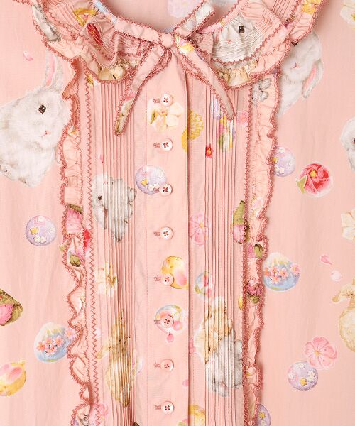 PINK HOUSE / ピンクハウス ロング・マキシ丈ワンピース | 幸見うさぎプリントフリルワンピース | 詳細6