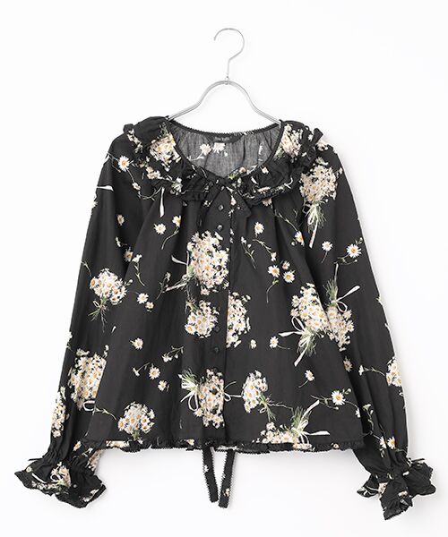 PINK HOUSE / ピンクハウス シャツ・ブラウス | マーガレットブーケプリントブラウス（クロ）