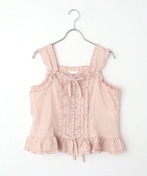 PINK HOUSE / ピンクハウス シャツ・ブラウス | フリル使いローンキャミソールブラウス（ピンク）