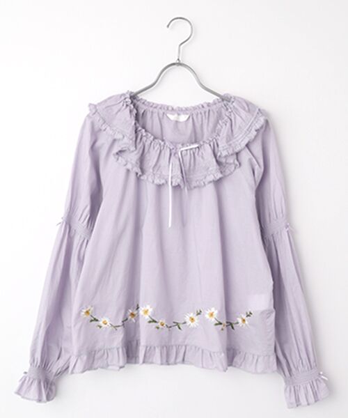 PINK HOUSE / ピンクハウス シャツ・ブラウス | マーガレット刺繍使いローンブラウス（ラベンダー）