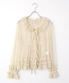 PINK HOUSE / ピンクハウス シャツ・ブラウス | ドットチュールオーバーブラウス