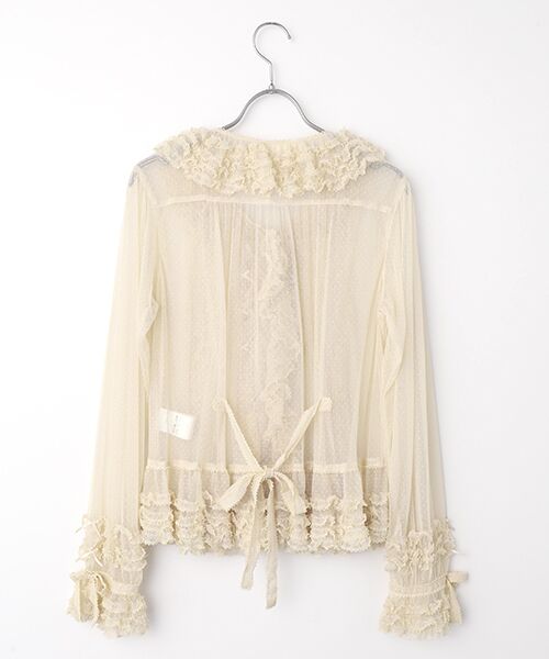 PINK HOUSE / ピンクハウス シャツ・ブラウス | ドットチュールオーバーブラウス | 詳細3