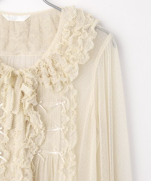 PINK HOUSE / ピンクハウス シャツ・ブラウス | ドットチュールオーバーブラウス | 詳細4