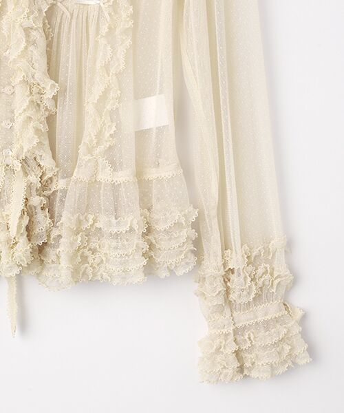 PINK HOUSE / ピンクハウス シャツ・ブラウス | ドットチュールオーバーブラウス | 詳細5