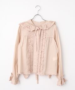 うさぎの耳フード付きローンブラウス