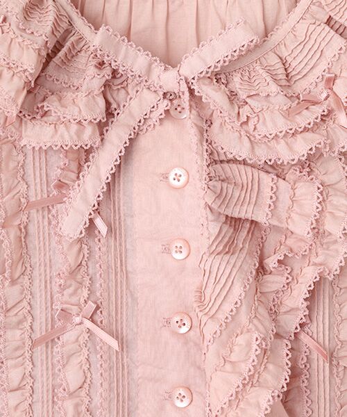 PINK HOUSE / ピンクハウス シャツ・ブラウス | ローンフリル使いオーバーブラウス | 詳細4