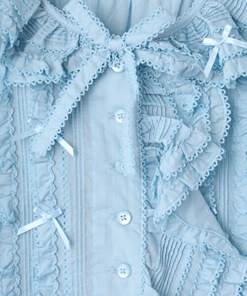 PINK HOUSE / ピンクハウス シャツ・ブラウス | ローンフリル使いオーバーブラウス | 詳細5