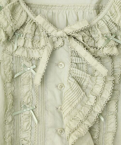 PINK HOUSE / ピンクハウス シャツ・ブラウス | ローンフリル使いオーバーブラウス | 詳細10