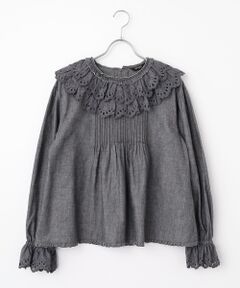 PINK HOUSE / ピンクハウス シャツ・ブラウス | スカラップレース使いダンガリーブラウス