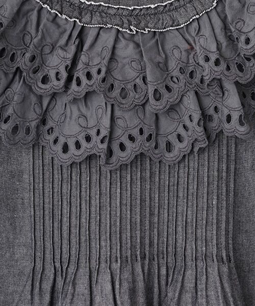 PINK HOUSE / ピンクハウス シャツ・ブラウス | スカラップレース使いダンガリーブラウス | 詳細1