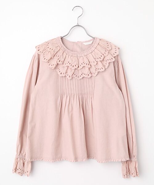 PINK HOUSE / ピンクハウス シャツ・ブラウス | スカラップレース使いダンガリーブラウス（ピンク）