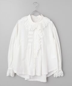 PINK HOUSE / ピンクハウス シャツ・ブラウス | スカラップレース使いダンガリーシャツブラウス