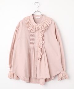 PINK HOUSE / ピンクハウス シャツ・ブラウス | スカラップレース使いダンガリーシャツブラウス
