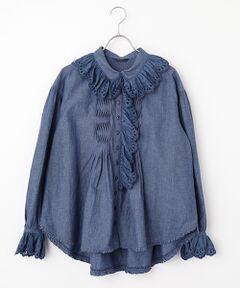 PINK HOUSE / ピンクハウス シャツ・ブラウス | スカラップレース使いダンガリーシャツブラウス