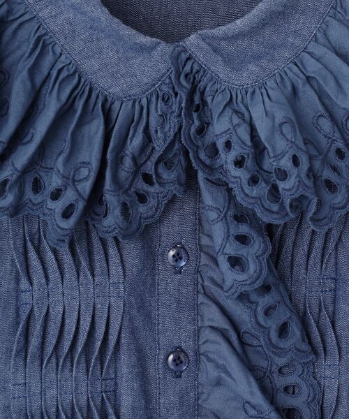 PINK HOUSE / ピンクハウス シャツ・ブラウス | スカラップレース使いダンガリーシャツブラウス | 詳細5