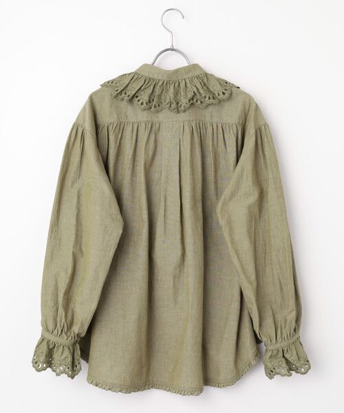 PINK HOUSE / ピンクハウス シャツ・ブラウス | スカラップレース使いダンガリーシャツブラウス | 詳細6
