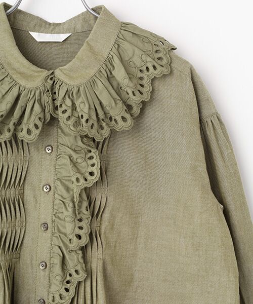 PINK HOUSE / ピンクハウス シャツ・ブラウス | スカラップレース使いダンガリーシャツブラウス | 詳細7