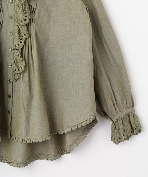 PINK HOUSE / ピンクハウス シャツ・ブラウス | スカラップレース使いダンガリーシャツブラウス | 詳細8