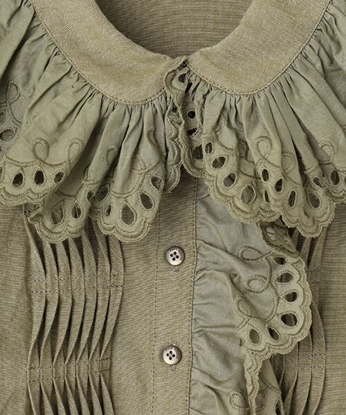 PINK HOUSE / ピンクハウス シャツ・ブラウス | スカラップレース使いダンガリーシャツブラウス | 詳細9