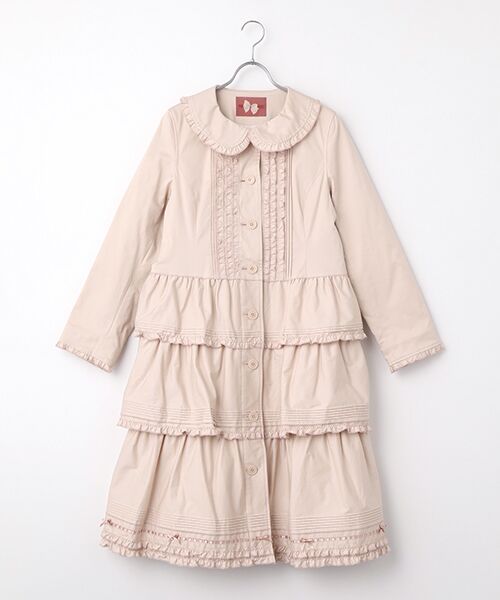 PINK HOUSE / ピンクハウス その他アウター | フリル衿付きティアードコート（ピンク）
