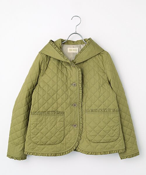 PINK HOUSE / ピンクハウス ブルゾン | フード付きキルティングジャケット（カーキ）