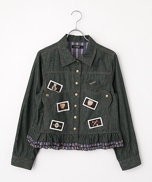 PINK HOUSE / ピンクハウス Gジャン・デニムジャケット | BIGくまシルエットデニムジャケット（クロ）