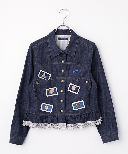 PINK HOUSE / ピンクハウス Gジャン・デニムジャケット | BIGくまシルエットデニムジャケット（ネイビー）