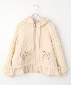 PINK HOUSE / ピンクハウス ブルゾン | ニット袖付きキルティングブルゾン