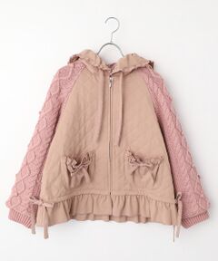 PINK HOUSE / ピンクハウス ブルゾン | ニット袖付きキルティングブルゾン