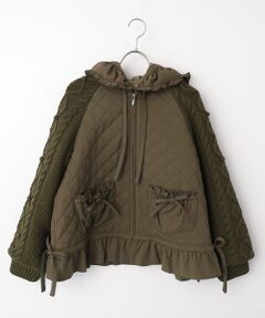 PINK HOUSE / ピンクハウス ブルゾン | ニット袖付きキルティングブルゾン