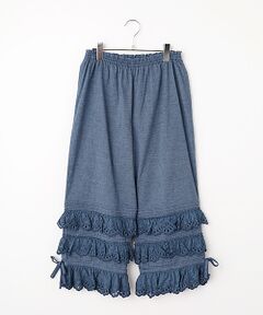 PINK HOUSE / ピンクハウス その他パンツ | スカラップレース使いダンガリードロワーズ