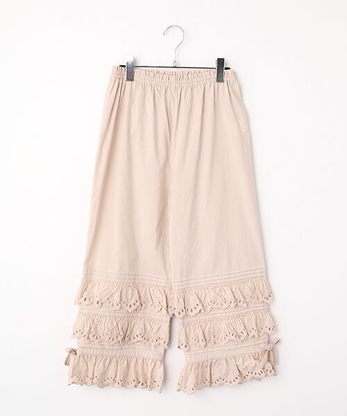 PINK HOUSE / ピンクハウス その他パンツ | スカラップレース使いダンガリードロワーズ（ピンク）