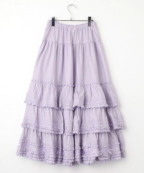 PINK HOUSE / ピンクハウス ロング・マキシ丈スカート | フリル使いローンスカート | 詳細5