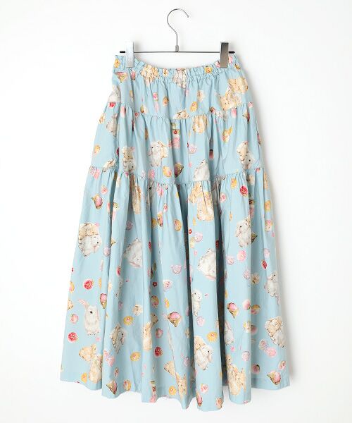 PINK HOUSE / ピンクハウス ロング・マキシ丈スカート | 幸見うさぎプリントスカート | 詳細4